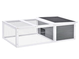 Rabbit Hutch Guinea Pig Hutch Wooden Small Animal Cage Rabbit Run Duck House with Openable Roof for T3398P350059