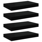 Floating Wall Shelves 4 pcs Black 40x23x3.8 cm MDF 323828
