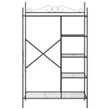 Open Wardrobe with Shelf Black 104.5 x 45 x 172 cm Steel 42021358