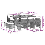 11 Piece Garden Dining Set with Cushions Black Poly Rattan 3210795