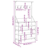 Clothes Rack with Shoe Storage Grey Sonoma 90x34x184 cm 837880