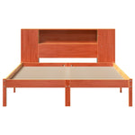 Bookcase Bed without Mattress Wax Brown 135x190 cm Double Solid Wood Pine 3321551