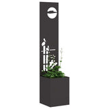 Garden Privacy Screen Black 32 x 150 cm Cold-rolled steel 876399