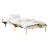 Bed Frame Natural 90 x 190 cm Solid Pine Wood 873211