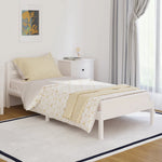 ZNTS Bed Frame without Mattress Solid Wood Pine 90x200cm White 810416