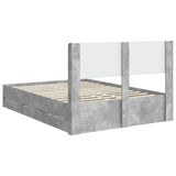 Bed Frame with Storage and Headboard Concrete Grey 140 x 190 cm 3414308