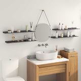 Floating Shelf Wall-mounted 4 pcs Black 80 x 18 x 2.5 cm Steel 8004033