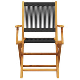 3 Piece Bistro Set Black Polypropylene and Solid Wood 3281853