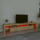 TV Cabinet with LED Lights Sonoma Oak 215x36.5x40 cm 3152796
