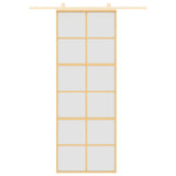 Sliding Door Gold 76x205 cm Frosted ESG Glass and Aluminium 155169