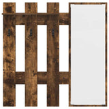 Wall-Mounted Coat Rack with Mirror Smoked Oak 100 x 10 x 100 cm 874511