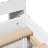 Bookcase Bed without Mattress White 180x200 cm Super King Solid Wood Pine 3323135