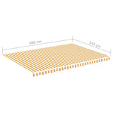 Replacement Fabric for Awning Yellow and White 5x3.5 m 311942
