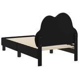 Toddler Bed Frame with Headboard Black 70 x 140 cm PU 42011172
