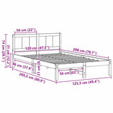 Bed Frame White 120 x 200 cm Solid Pine wood 872192