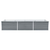 Garden Raised Bed Galvanised Steel 240x80x45 cm Grey 44842
