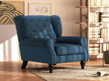 Wingback Accent Chair, Retro Upholstered Button Tufted Occasional Chair for Living Room and Bedroom, T3398P343468
