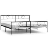 Metal Bed Frame without Mattress with Footboard Black 183x213cm 355486