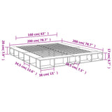 Bed Frame without Mattress Sonoma Oak 200x200 cm 3280449