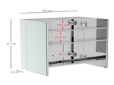 Bathroom Mirror Cabinet, Stainless Steel Wall Mounted Bathroom Storage Cabinet with Double Doors, T3398P330389