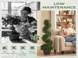 Decorative Artificial Plants Set of 2, UV Resistant Fake Plants in Pot for Indoor Outdoor Decor, 120 T3398P552680