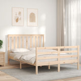 Bed Frame without Mattress Double Solid Wood 3194221