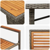 Garden Dining Set 9 pcs Grey Poly Rattan 3365453