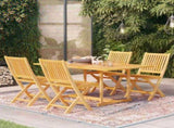 5 Piece Garden Dining Set Solid Teak Wood 3059551