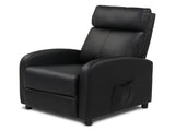 PU With 2-Point Massage Heating Function Recliner Black 95633974