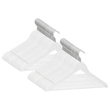 50 pcs Clothes Hanger Set Non-slip White Hardwood 289915
