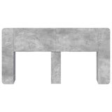 Headboard Cabinet with Storage Concrete Grey Engineered Wood 8001222