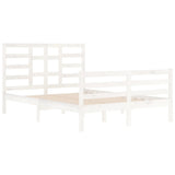 Bed Frame without Mattress White Solid Wood 140x200 cm 3105861