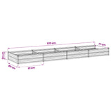 Raised Garden Bed Wood Brown 320 x 80 x 24 cm cold-rolled steel 8006493