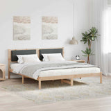 Bed Frame with Headboard Dark Grey 200 x 200 cm Solid Pine Wood 3394229