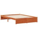 Bed Frame with Headboard Wax Brown 150 x 200 cm Solid Pine Wood 3422749