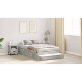 Storage Bed Frame Concrete Grey 120 cm Engineered Wood 3335688
