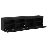 TV Wall Cabinets with LED 2 pcs Black Oak 80 x 30 x 40 cm 882982