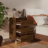 ZNTS Bed Cabinet with Solid Wood Legs Brown Oak 40x35x69 cm 813138