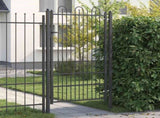 Fence Gate HORST 100 x 175 cm Steel Black Lockable 42034057