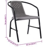 Garden Chair Set of 4 Black Plastic rattan, steel Standard 312495
