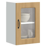 Kitchen Wall Cabinet with Glass Door Kalmar Artisan Oak Engineered Wood 853536