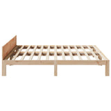 ZNTS Bed Frame without Mattress 180x200 cm Super King Solid Wood Pine 859235