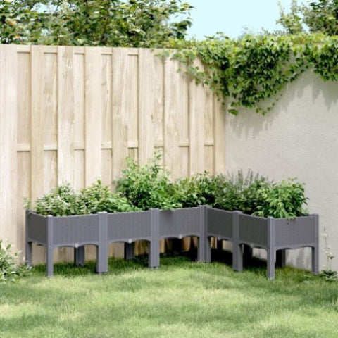 ZNTS Garden Planter with Legs Grey 160x120x42 cm PP 367906