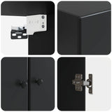 Cabinet Set 2 pcs Black Engineered Wood 3416863
