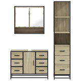3 Piece Bathroom Furniture Set Sonoma Oak Engineered Wood 3301171