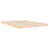 Bed Frame Natural Wood Solid pinewood Double Light Weight 823444