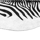 Rug Black and White 120x170 cm Zebra Pattern Washable 136623