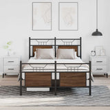 Bed Frame without Mattress Brown Oak 120x190 cm Small Double Engineered Wood 4106856