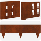 Lawn Edging 10 pcs 100 x 15 cm Steel Rusty 8008570