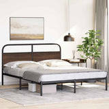Bed Frame Without Mattress 150x200 cm King Size Brown Oak Engineered Wood 4100309